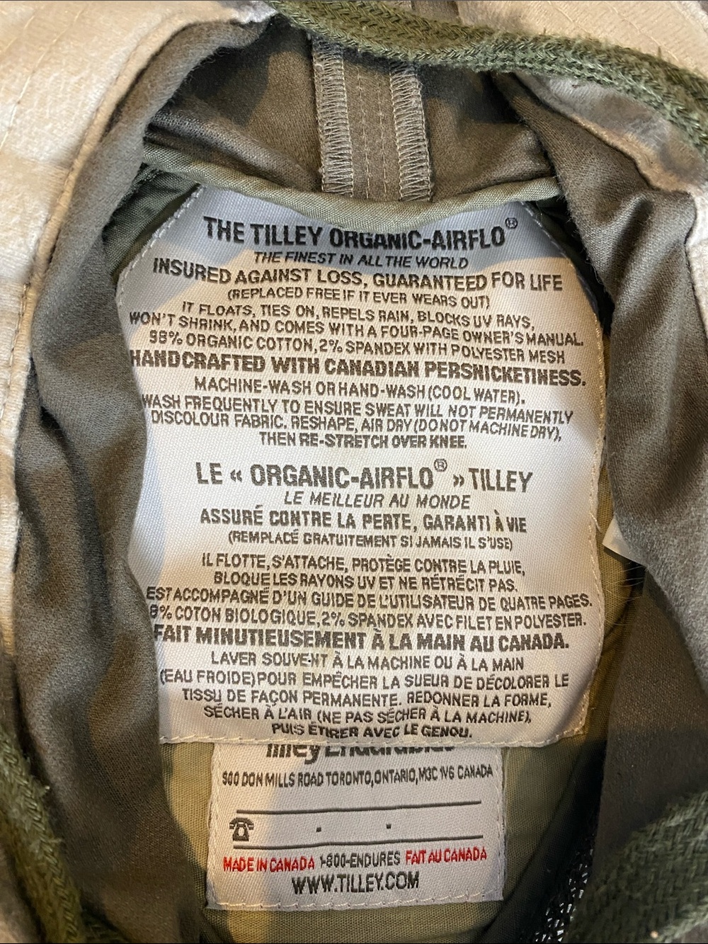 Tilley T4MO Organic Airflo Hiker Hat Gorpcore Olive 7 1/2 - Picture 8 of 16